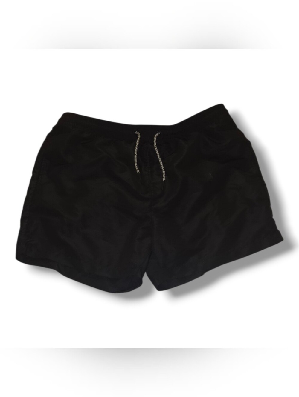 Forever 21 Men's Black Swim Shorts with White Drawstring